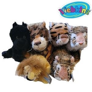 WEBKINZ Lot of 6 Wild Cats Spotted Leopard Tiger Plush Jungle New w SEALED CODE